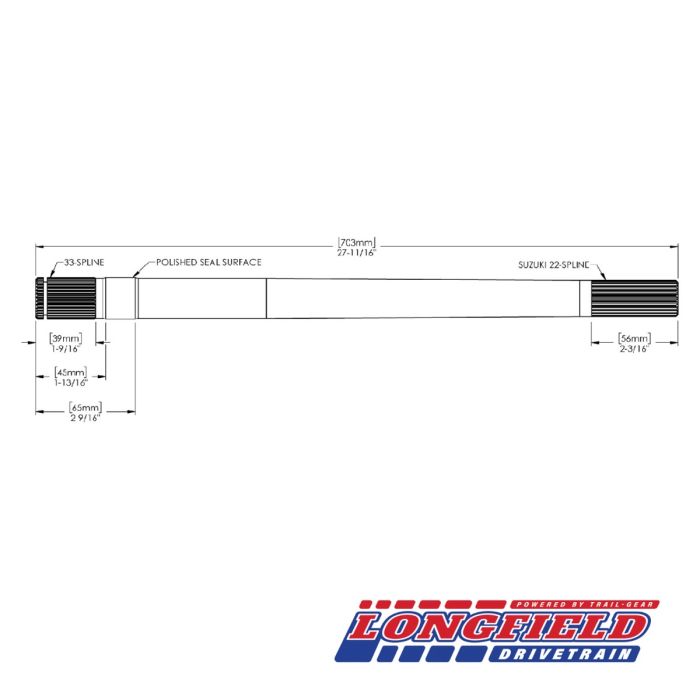 Longfield Samurai Front Axle Kit (33-Spline/22-Spline)