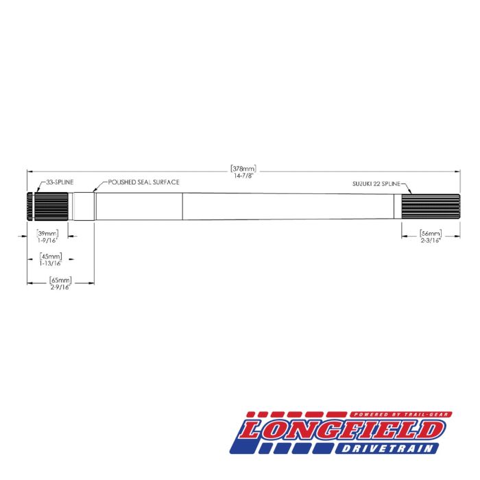 サムライサンズ Longfield Samurai Front Axle Kit (33-Spline/22-Spline)