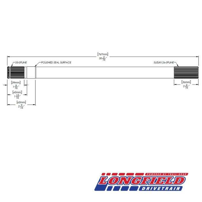 Longfield Jimny JB74W Front Axle Kit (26- and 33-Spline)