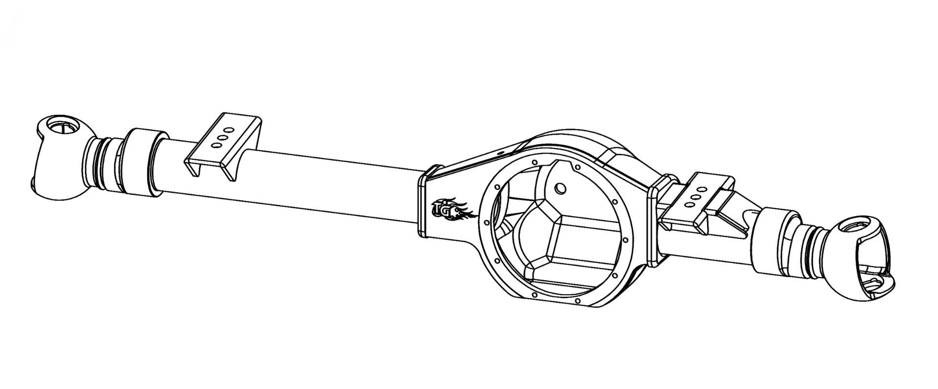 Trail-Gear precision-engineered drivetrain component — axle shaft technical illustration